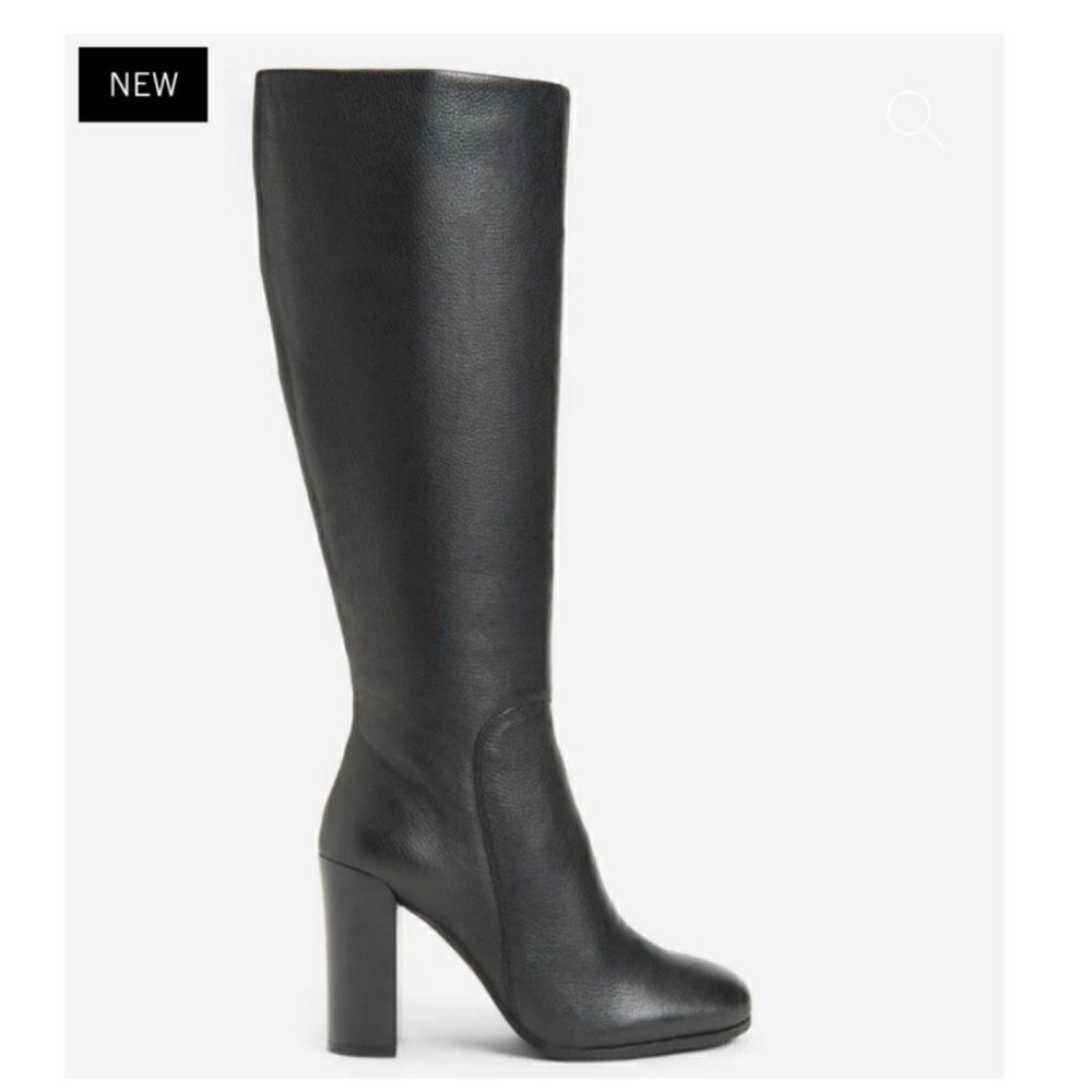 NEW Kenneth Cole Justin Leather Heeled Boots Black Leather With Box NWT 8 $239